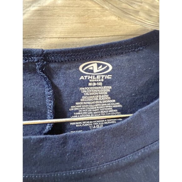 Athletic Works Womens Blue T-Shirt Mesh Sleeve Detail Size M - Picture 8 of 8